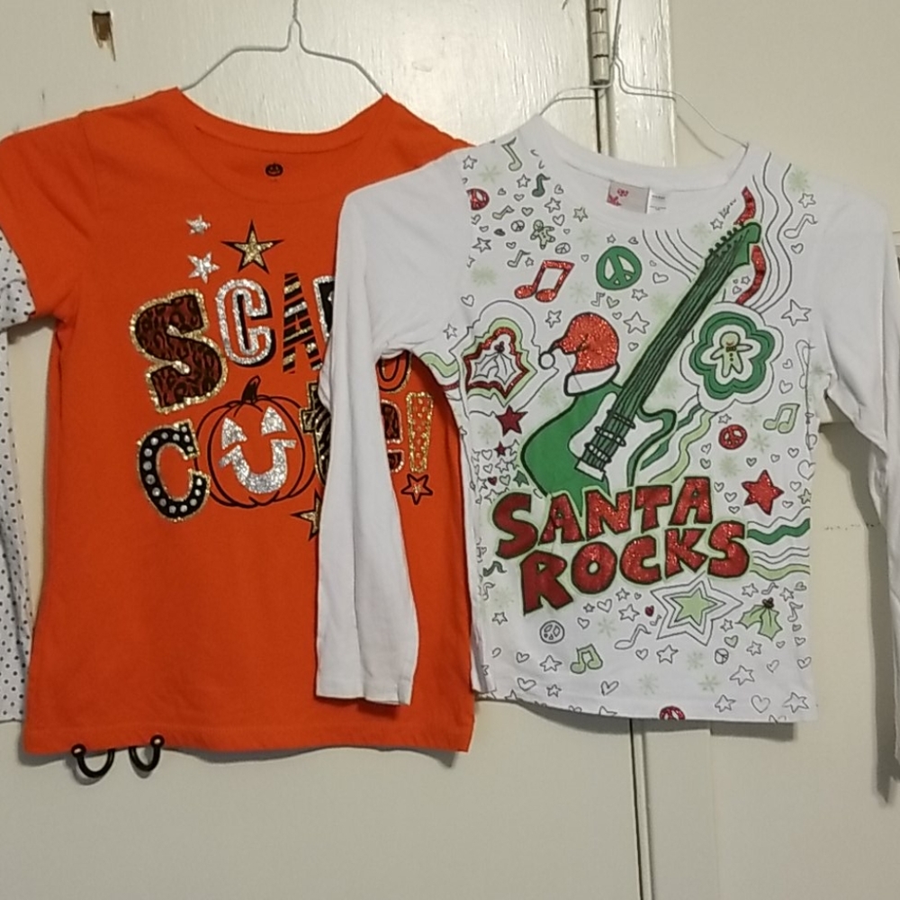2 Holiday Kids Shirts Large